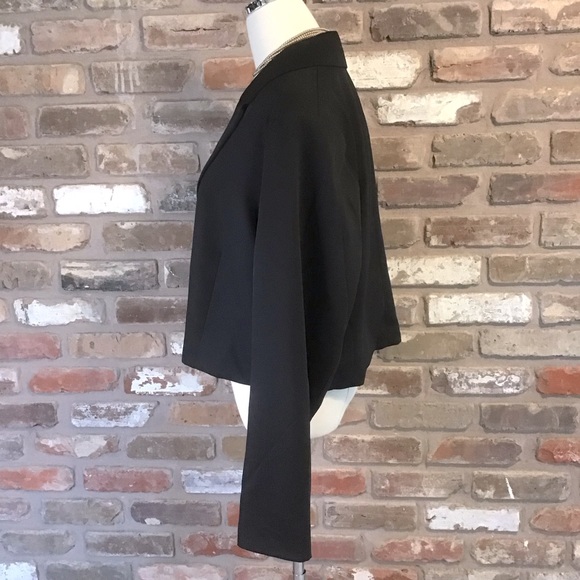 GIBSON LATIMER Women's Black Cropped Notched Lapel 1 Button Blazer XL NEW - Picture 4 of 7